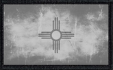 New Mexico State Flag Black and White Distressed