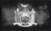 New York State Flag Black and White Distressed