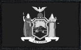 New York State Flag Black and White