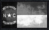 North Carolina State Flag Black and White Distressed