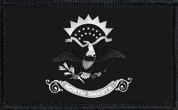 North Dakota State Flag Black and White