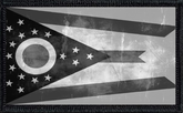 Ohio State Flag Black and White Distressed