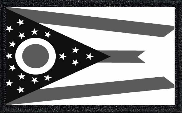 Ohio State Flag Black and White