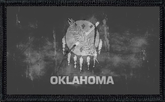 Oklahoma State Flag Black and White Distressed