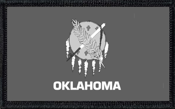 Oklahoma State Flag Black and White