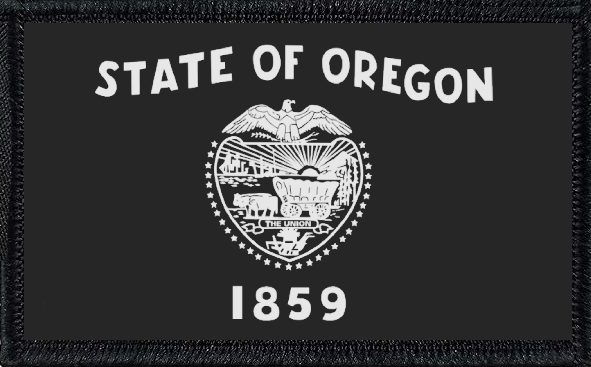 Oregon State Flag Black and White
