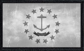 Rhode Island State Flag Black and White Distressed