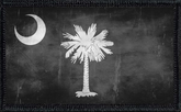 South Carolina State Flag Black and White Distressed