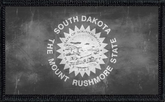 South Dakota State Flag Black and White Distressed
