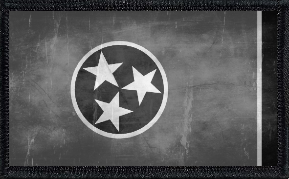 Tennessee State Flag Black and White Distressed