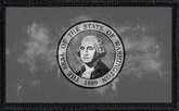 Washington State Flag Black and White Distressed