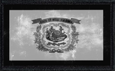 West Virginia State Flag Black and White Distressed