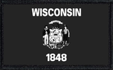 Wisconsin State Flag Black and White
