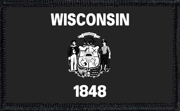 Wisconsin State Flag Black and White