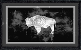 Wyoming State Flag Black and White Distressed