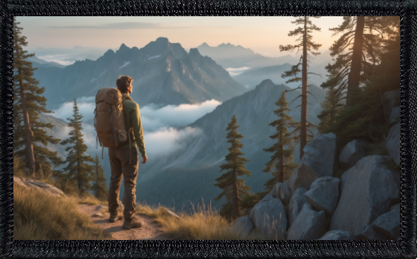 Hiker In Mountains