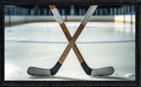 Crossed Hockey Sticks 2