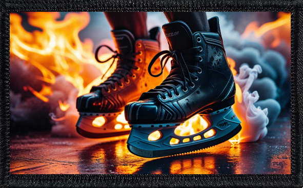 Hockey Skates With Flames