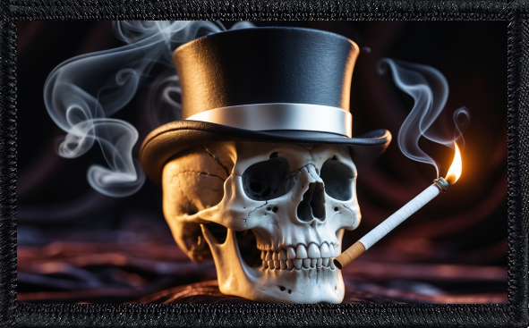 Smoking Skull With Top Hat