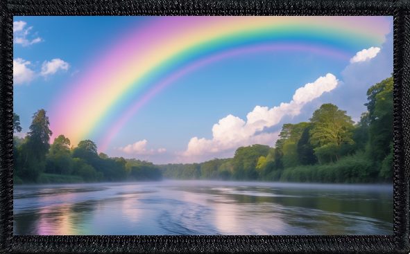 Rainbow Over River