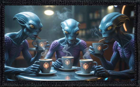 Aliens Drinking Coffee 1