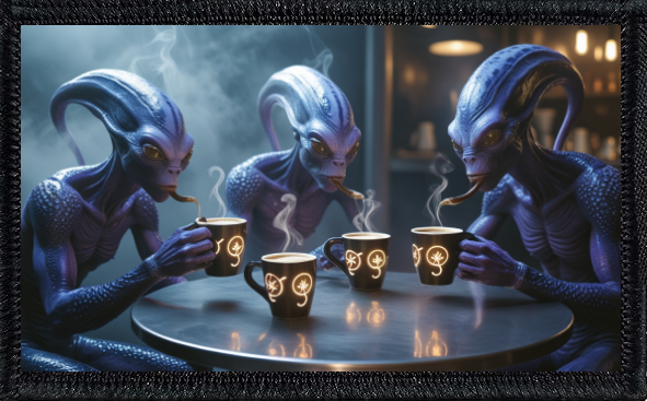 Aliens Drinking Coffee 2