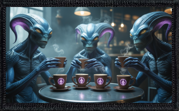 Aliens Drinking Coffee 3