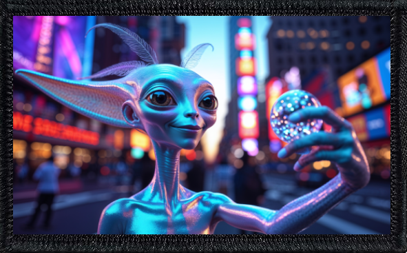 Alien Taking Selfie In NYC